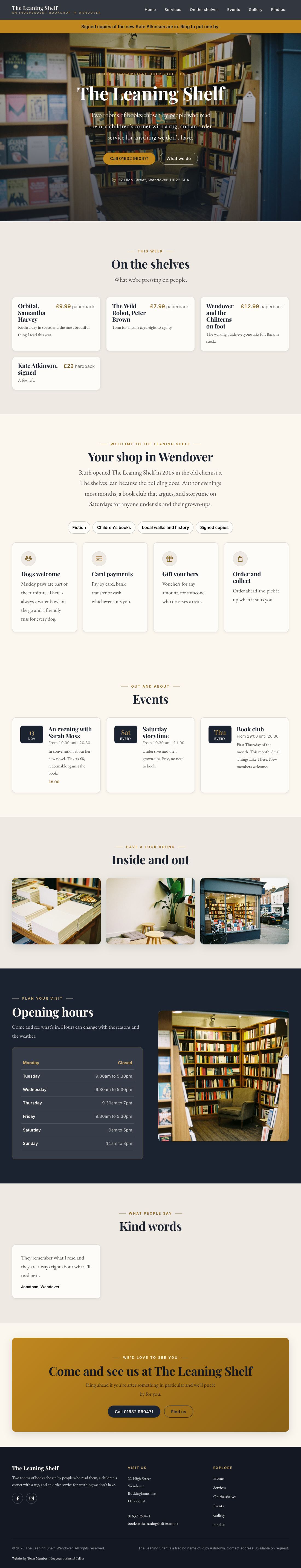 Bookshop example website