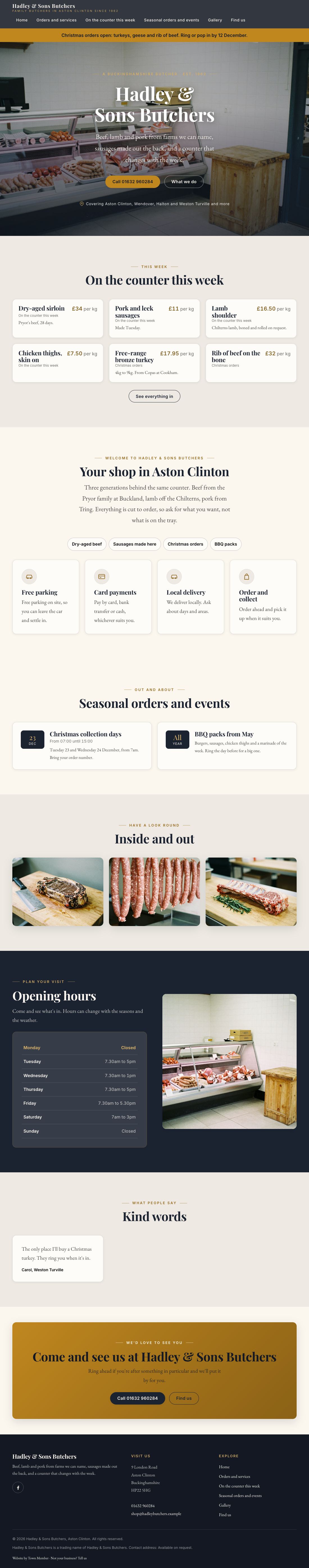 Butcher example website