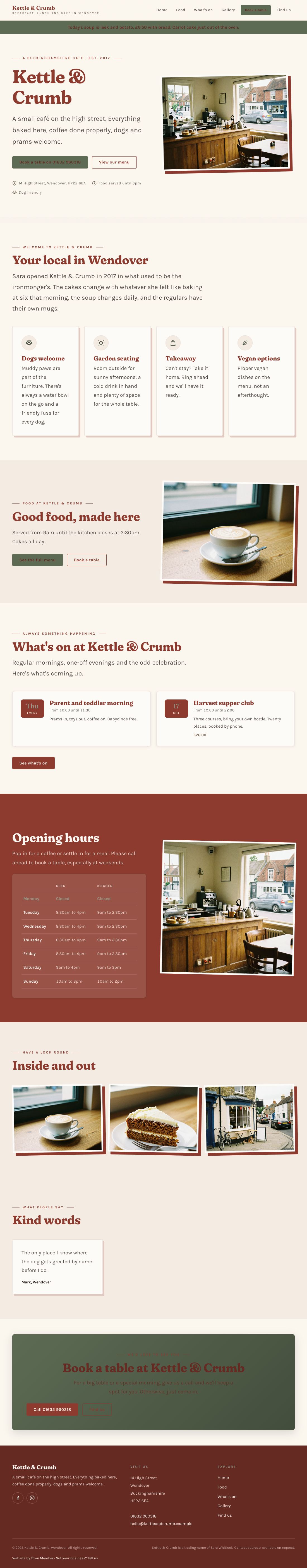 Café example website